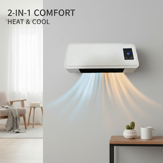 Calefactor Eléctrico de Pared 2 en 1 – Calor y Ventilador